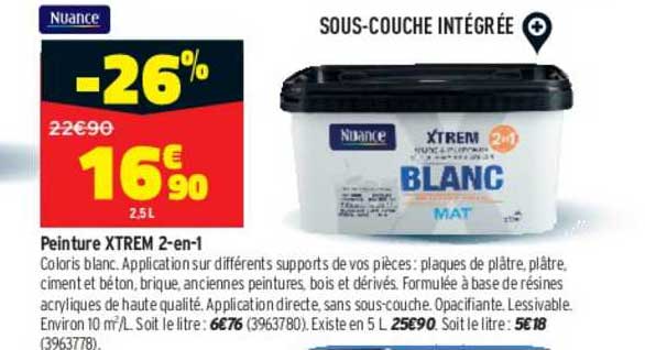 peinture xtrem 2-en-1 nuance