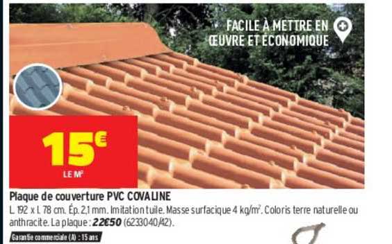 plaque de couverture pvc covaline