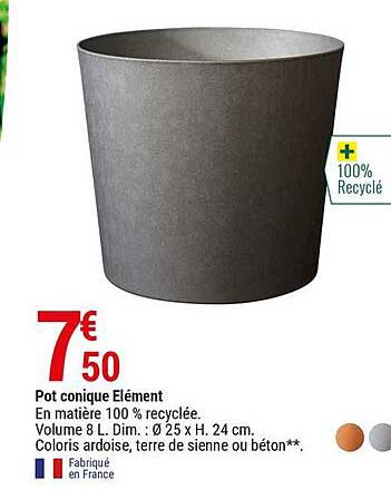 pot conique élément