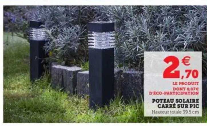 poteau solaire carré sur pic