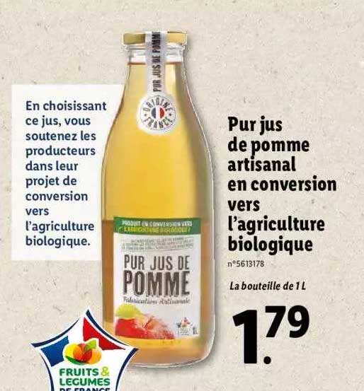 pur jus de pomme artisanal en conversion vers l'agriculture builogique