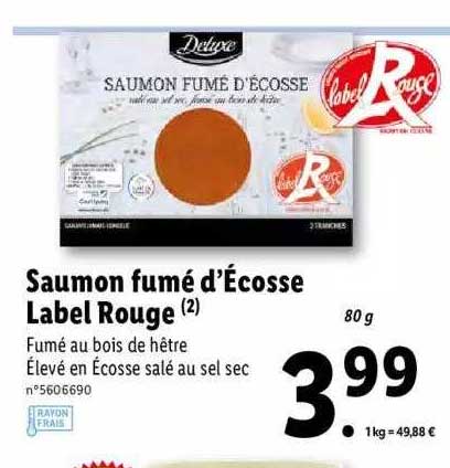 saumon fumé d'écosse label rouge deluxe