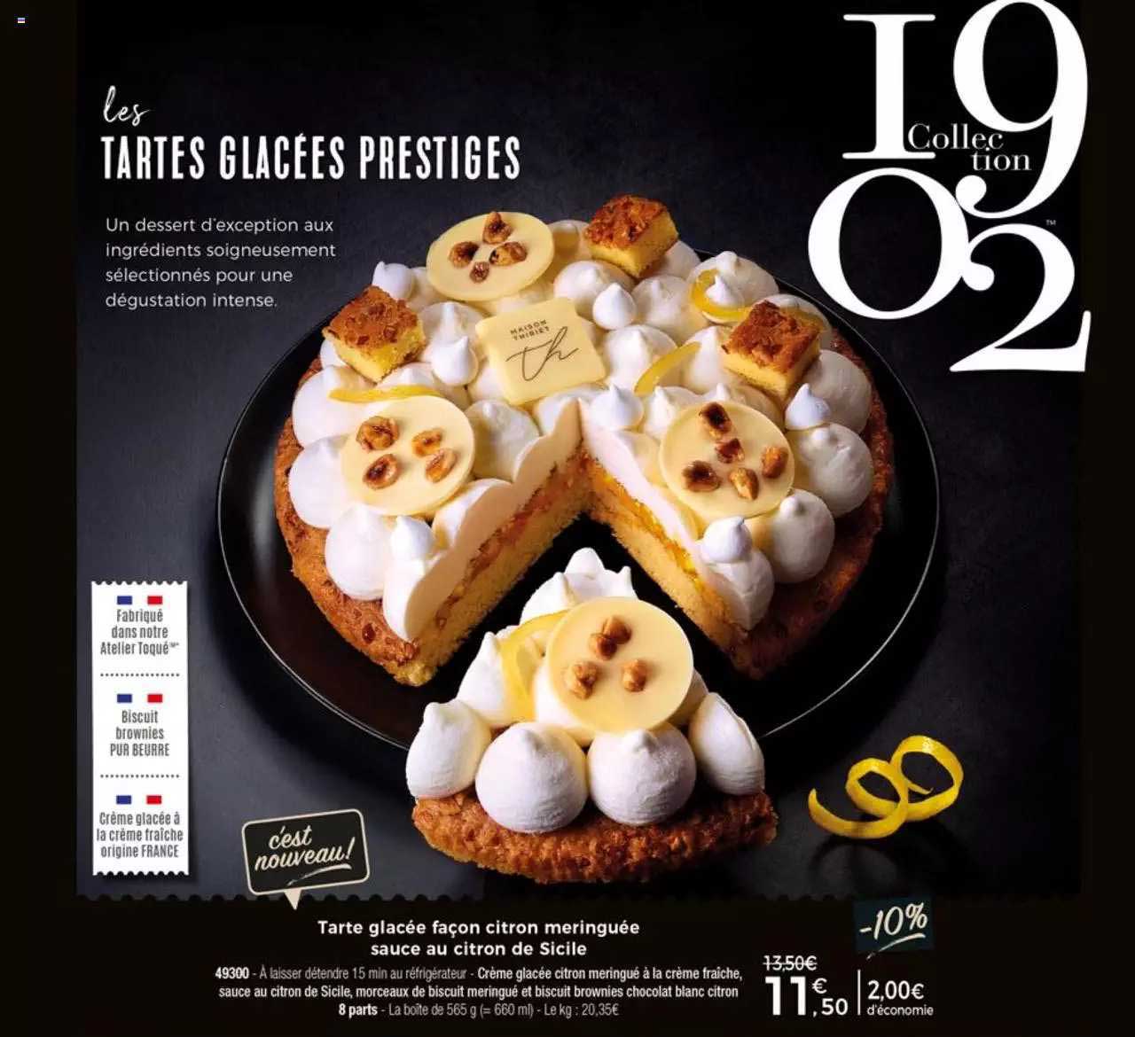 tarte glacée façon citron meringuée sauce au citron de sicile