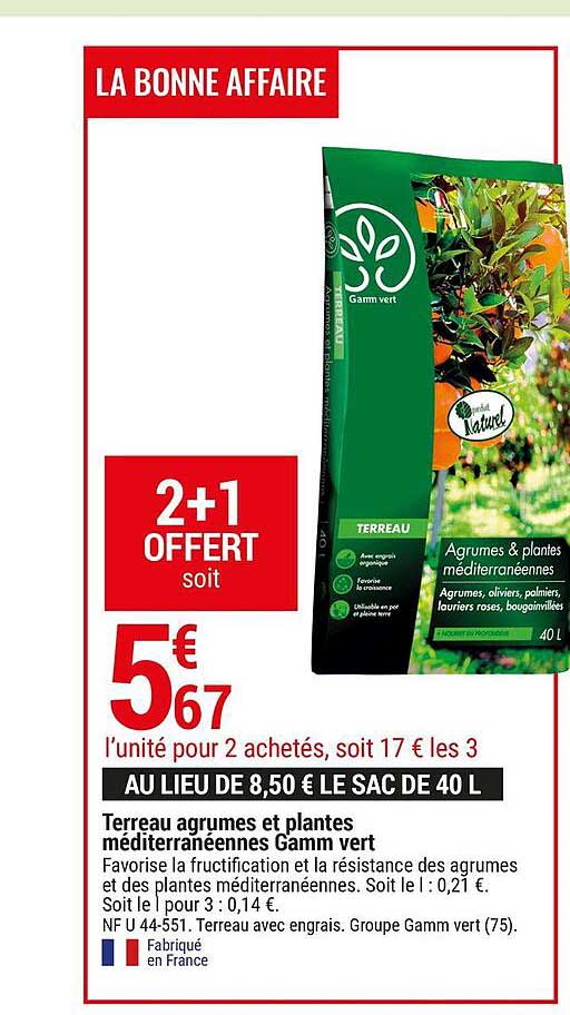 terreau agrumes et plantes méditerranéennes gamme vert