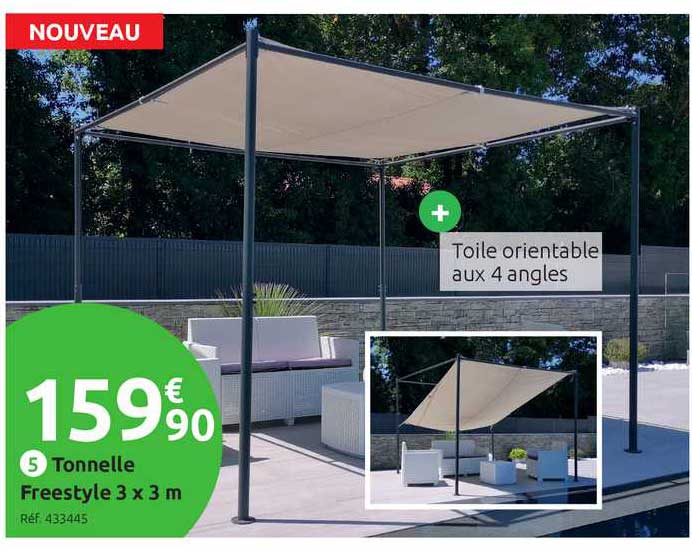 tonnelle freestyle 3 x 3 m