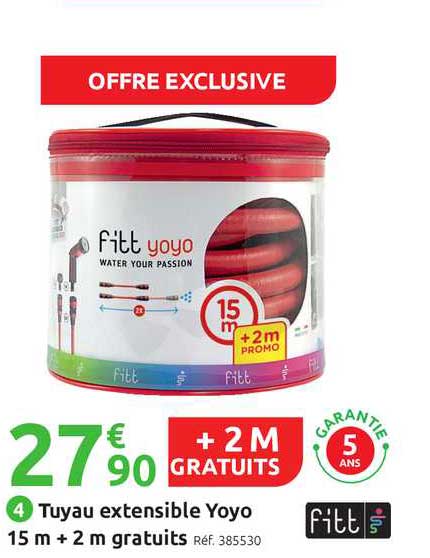 tuyau extensible yoyo 15 m + 2 m gratuits