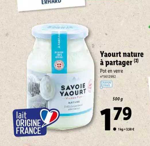 yaourt nature à partager
