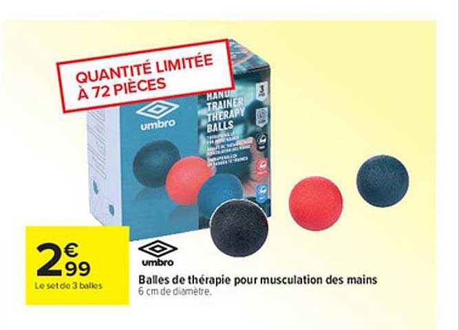 balles de thérapie pour musculation des mains umbro