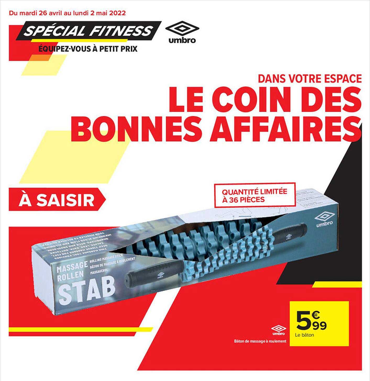 bâton de massage à roulement umbro