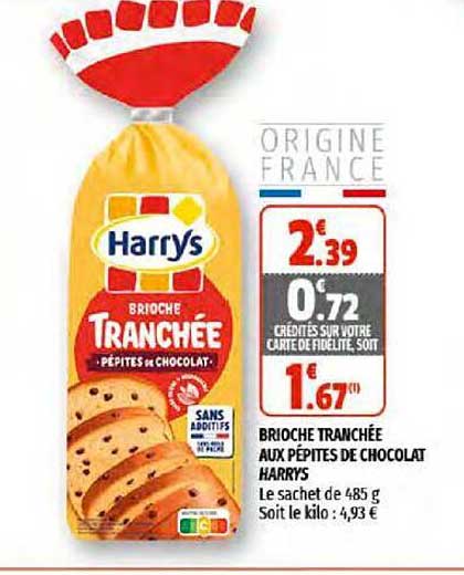 Brioche Tranchée Aux Pépites De Chocolat Harrys