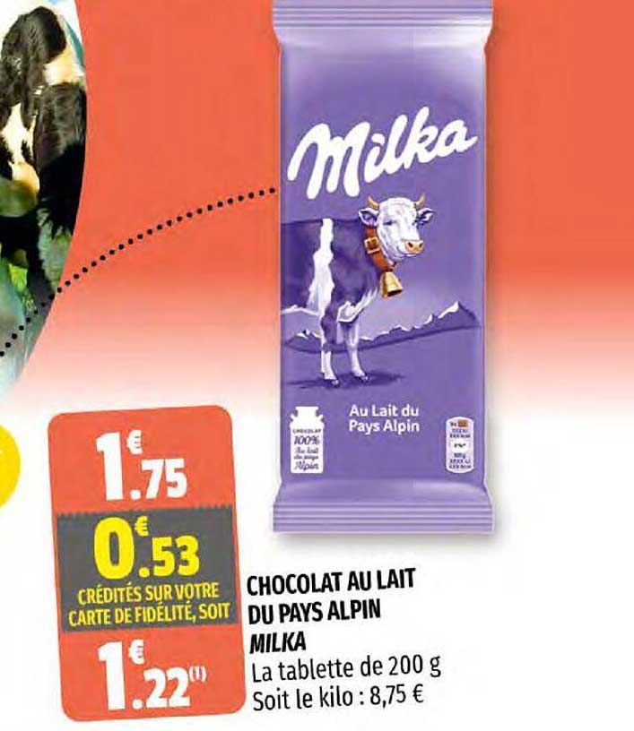 Chocolat Au Lait Du Pays Alpin Milka