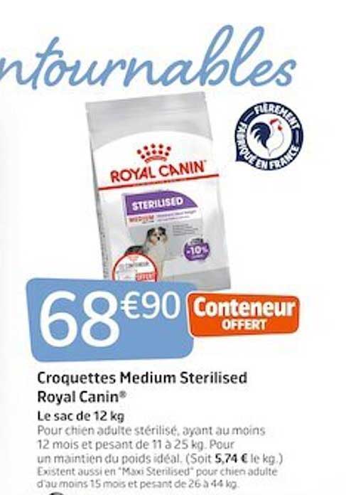 croquettes medium sterilised royal canin