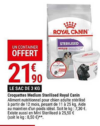 croquettes medium sterilised royal canin