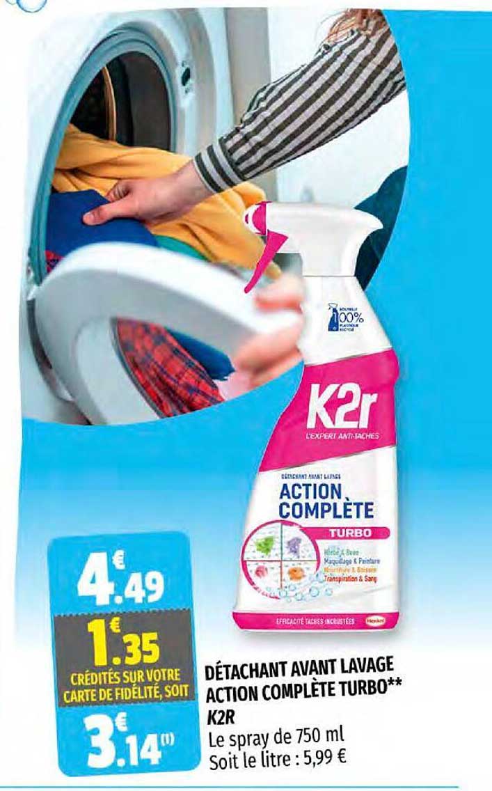 détachant avant lavage action complète turbo