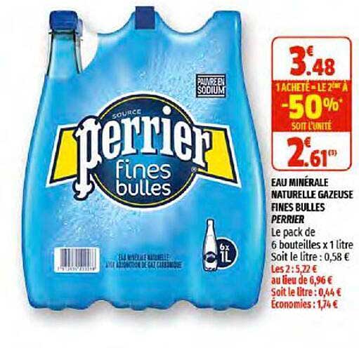 Eau Minérale Naturelle Gazeuse Fines Bulles Perrier