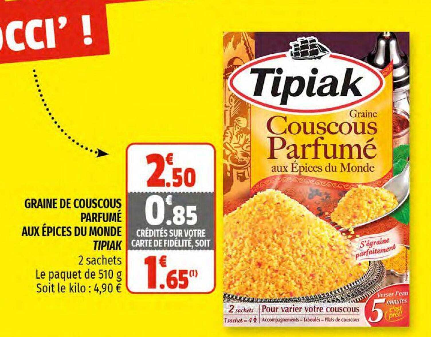 graine de couscous parfumé aux épices du monde tipiak