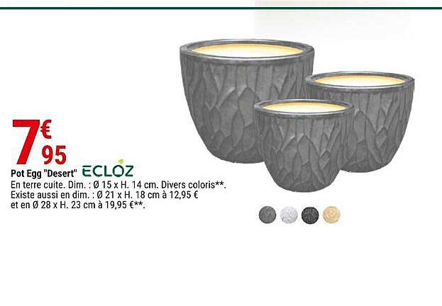 pot egg "desert" ecloz