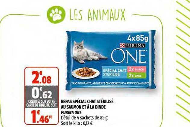 Repas Spécial Chat Stérilisé Au Saumon Et à La Dinde Purina One