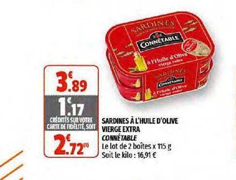 Sardines à L'huile D'olive Vierge Extra Connétable