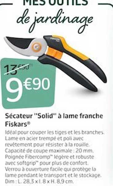 sécateur "solid" à lame franche fiskars