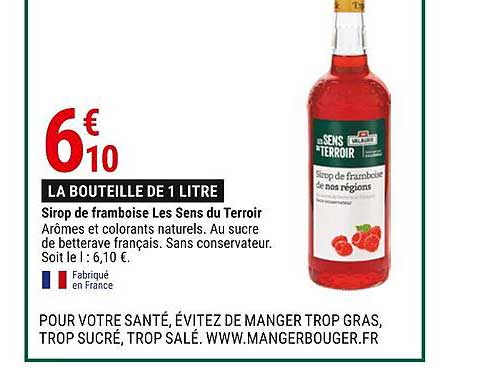 sirop de framboise les sens du terroir