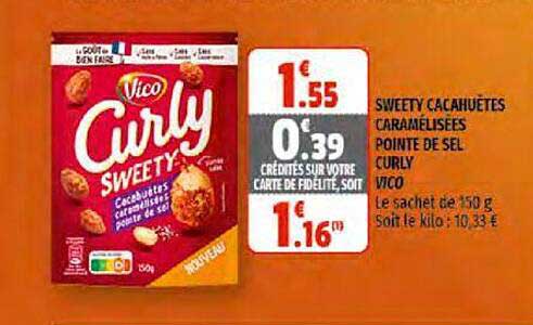 sweety cacahuètes caramélisées pointe de sel curly vico