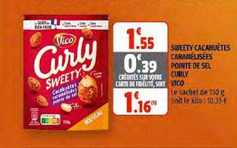sweety cacahuètes caramélisées pointe de sel curly vico