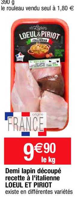 demi lapin découpé recette à l'italienne loeul et piriot