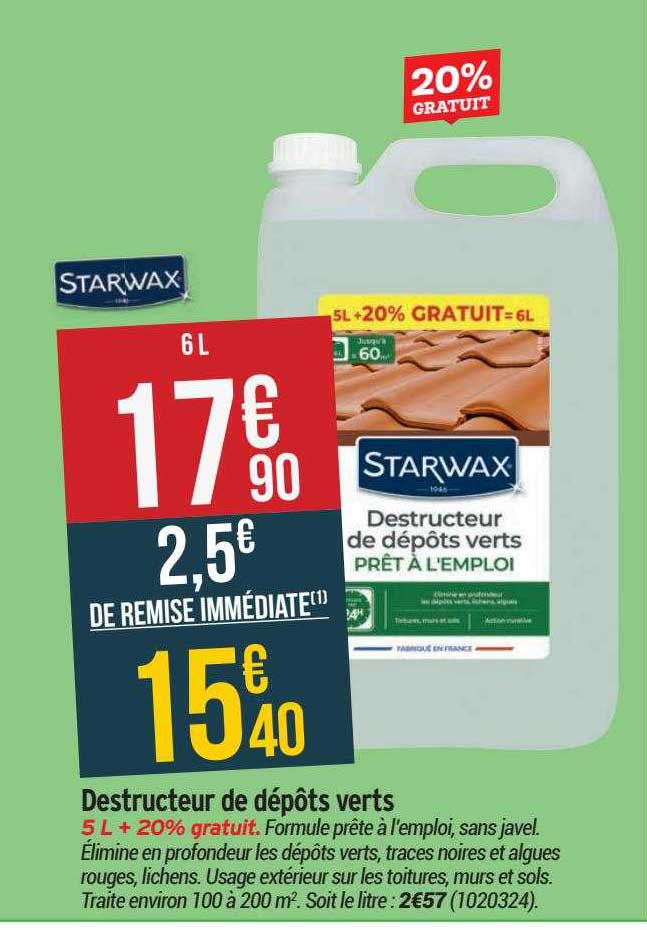 destructeur de dépôts verts starwax