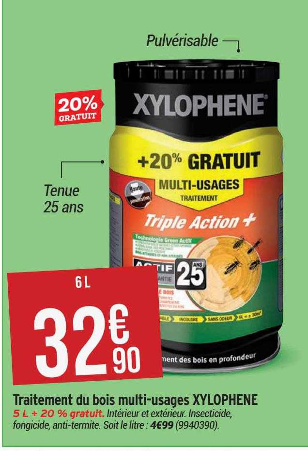 traitement du bois multi-usages xylophène