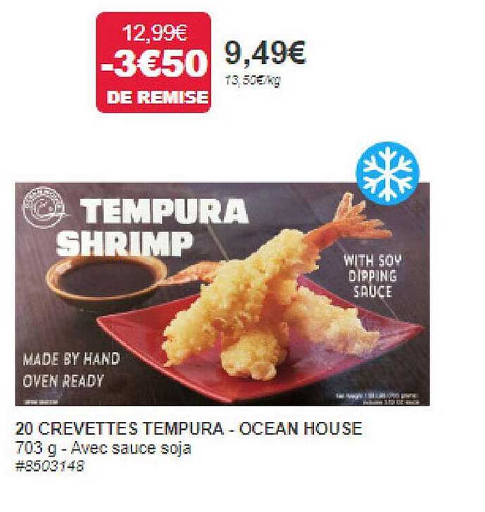 20 crevettes tempura - océan house