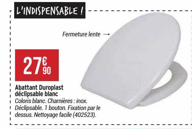 abattant duroplast déclipsable blanc