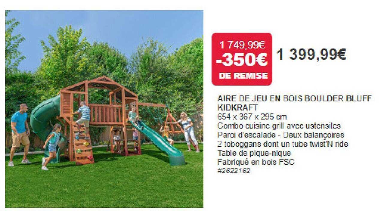 aire de jeu en bois boulder bluff kidkraft