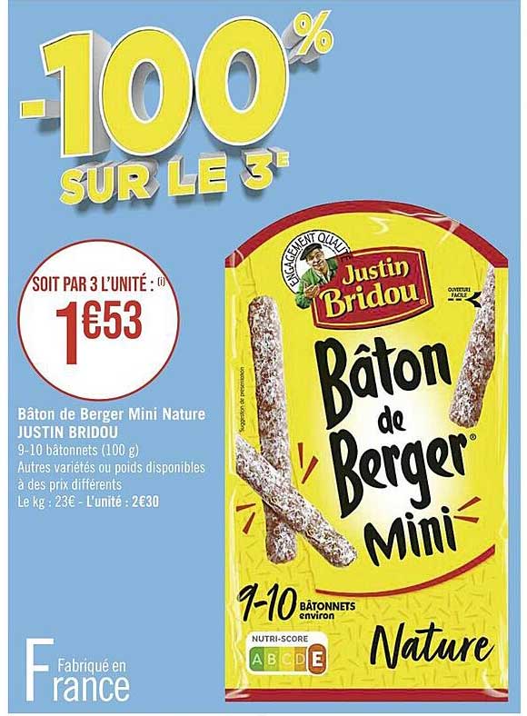 bâton de berger mini nature justin bridou
