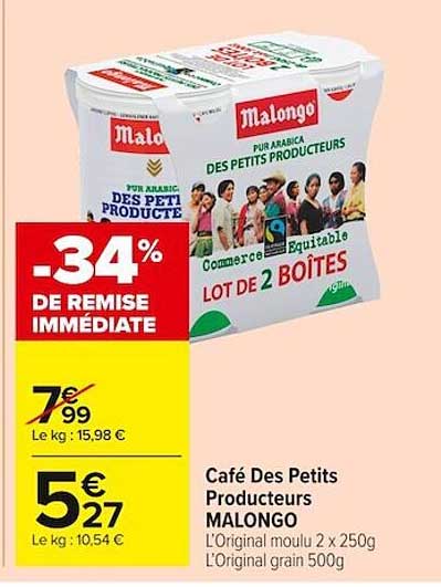 café des petits producteurs malongo