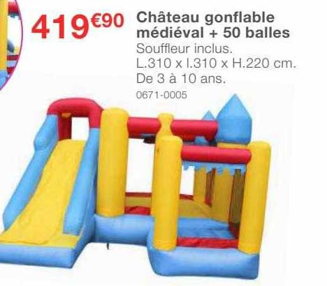 château gonflable médiéval + 50 balles