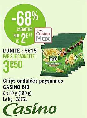 chips ondulées paysannes casino bio