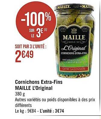 cornichons extra-fins maille l'original