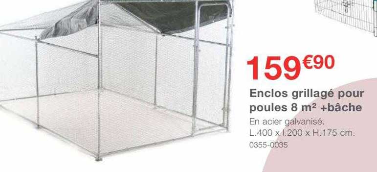 Enclos Grillagé Pour Poules 8 M² + Bâche