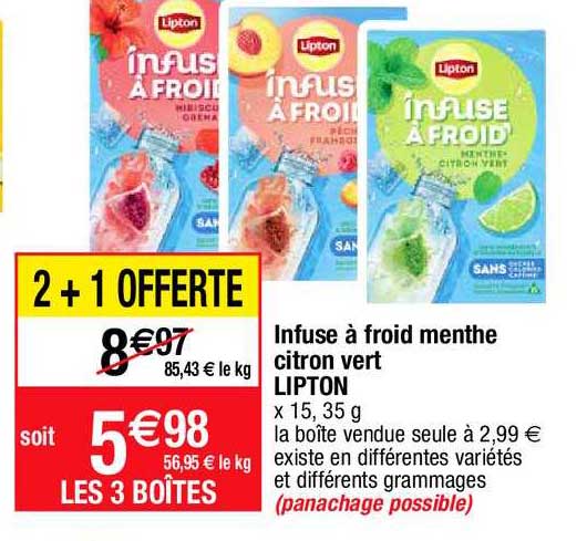 Infuse à Froid Menthe Citron Vert Lipton