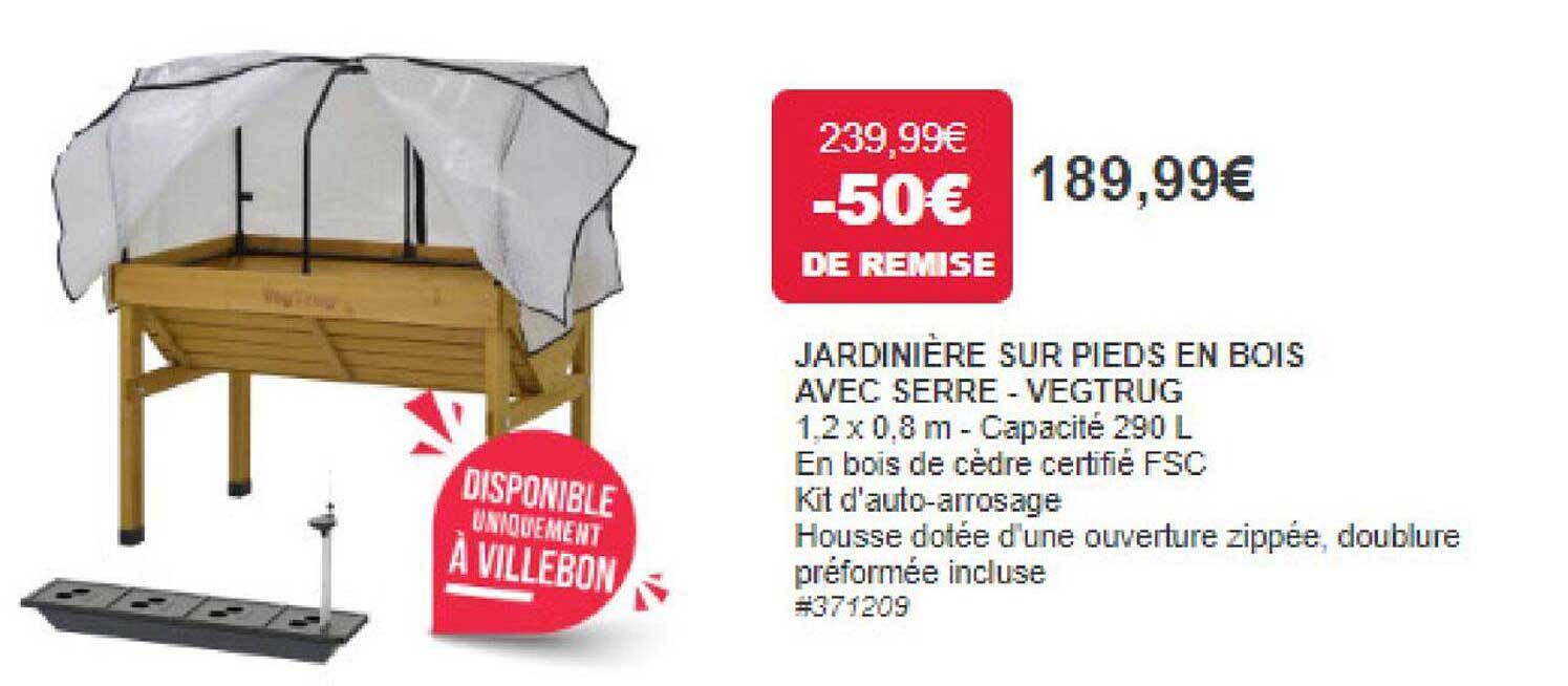 Jardinière Sur Pieds En Bois Avec Serre - Vegtrug