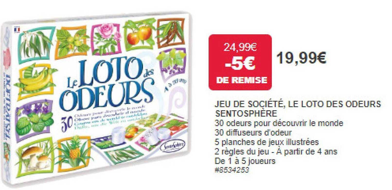 jeu de société, le loto des odeurs sentosphère