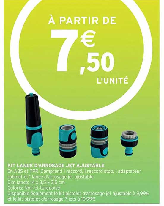Kit Lance D'arrosage Jet Ajustable