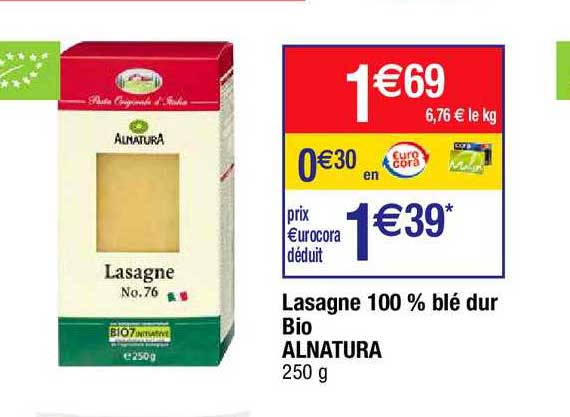Lasagne 100% Blé Dur Bio Alnatura