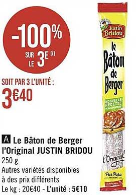 le bâton de berger l'original justin bridou