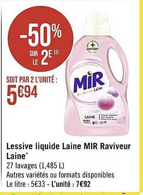 lessive liquide laine mir raviveur laine