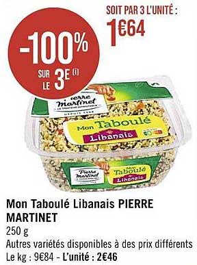 mon taboulé libanais pierre martinet