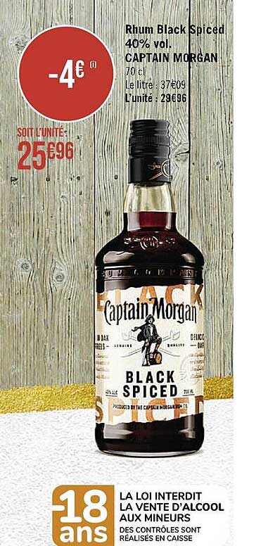 Rhum Black Spiced 40% Vol Captain Morgan
