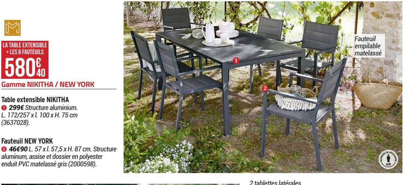 table extensible nikitha, fauteuil new york