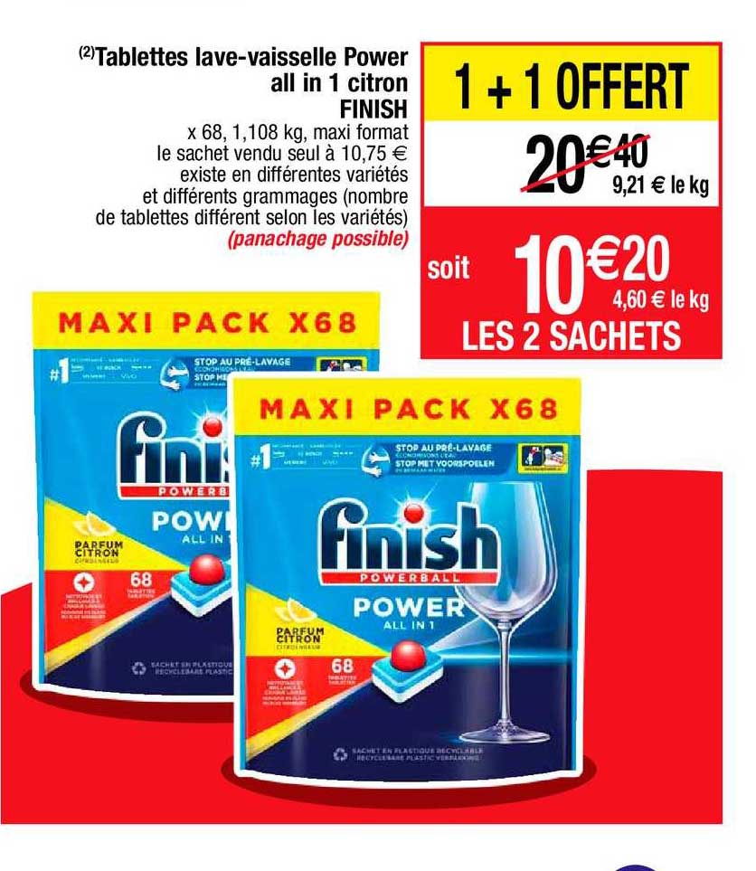 tablettes lave-vaisselle power all in 1 citron finish